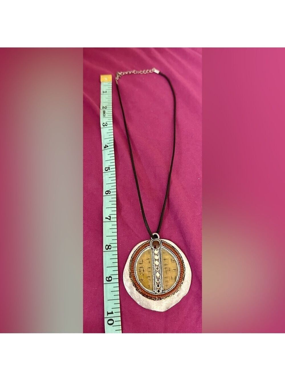 Chico’s Vintage Silver & Gold Tone Medallion Necklace - Picture 8 of 10